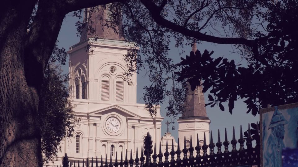 St. Louis Cathedral through the trees